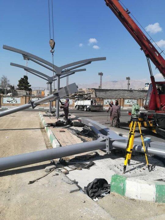 اجرای عملیات احداث سرپناه برای پایانه اتوبوسرانی متروی ایران خودرو